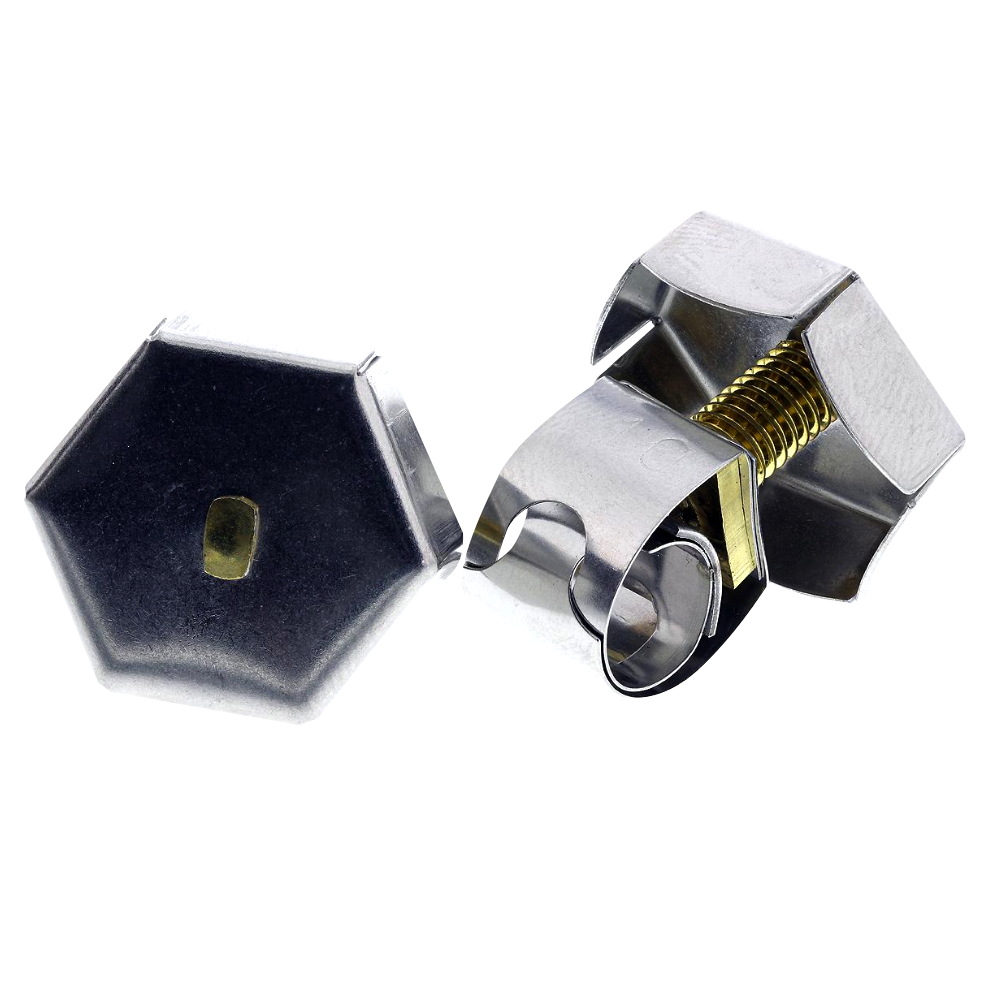 Unex黄铜（螺栓），不锈钢拇指六角软管夹，11mm带宽，7.4mm -10mm内部直径